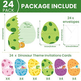 24 Pack Dinosaur Birthday Party Invitations Cards With Envelopes Dinosaur Party Supplies Fill In Birthday Dino Eggs Invite Cards Stickers For Kids Boys Girls Dinosaur Birthday Party Decorations Favor