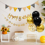 6 Set Balloon Stand With Balloons, Black And Gold Party Decorations, Birthday Graduation Retirement Father'S Day Halloween New Years Decorations 2025
