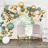 Sage Green White Gold Balloons, 50 Pcs Sage Green Blush Gold Confetti Latex Balloon For Birthday Baby Shower Wedding Bridal Shower Eucalyptus Party Decorations…