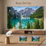Mini Projector With Wifi 6 And Bluetooth 5.4, Portable Projector 1080P Support, 5W Sound Base Speaker, 170 Ansi, Android 11, Auto Vertical Keystone 210° Rotatable Proyector, Hy300 Pro+