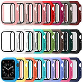 24 Pcs Smart Watch Screen Protector Watch Bumper Case Hard Pc Case With Tempered Glass Screen Protective Cover Compatible With Iwatch For Men Women, Assorted Colors (44Mm)