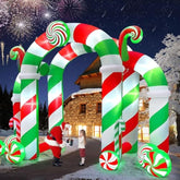 13Ft Christmas Archway Inflatables With Led Light, Giant Xmas Candy Arch Inflatable Stereoscopic Blow Up Christmas Outdo