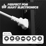 THE CIMPLE CO 10 Feet - 3 Prong AC Power Cable for Computer, Medical, Server, & Desktop - 10 ft Three Prong Power Supply Cord - C13 Power Cord - NEMA 5-15P to C13 / IEC 320-10 Foot (3 Meter), White
