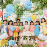 Silly Goose Balloon Arch Kit 158Pcs Sage Green & Blue Balloons With 23Inch Funny Goose Mylar Balloons For One Silly Goose Boys Birthday Spring Party Decoration (Blue White)