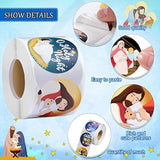 800 Pcs Christmas Religious Stickers Christmas Nativity Stickers Jesus Sticker Christian Christmas Faith Roll Sticker Labels For Xmas Cards Envelopes Candy Favor Craft,16 Designs (Cartoon Style)