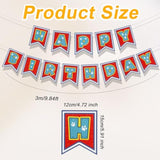 Dog Paw Happy Birthday Banner, Pre-Strung Personalized Birthday Sign Cartoon Themed Decorations For Boys Girls Baby Shower Birthday Party Supplies