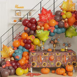 Maple Leaf Foil Balloons (9 Pcs): Fall Thanksgiving Party Decor