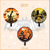 Halloween Foil Balloon Set: 9 Orange, Black Bat, Spider, Pumpkin Decorations