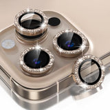 iPhone 16 Pro/Pro Max Camera Lens Protector, 9H Tempered Glass, Glitter Titanium
