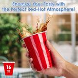 240 Pack 16 Oz Disposable Plastic Cups, Red Party Plastic Cups For Parties, Picnics And Bbq