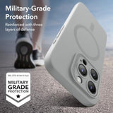 Esr For Case With Magsafe, Supports Magnetic Charging, Slim Liquid Silicone Case, Shock Absorbing, Screen And Camera Protection, Cloud Series, Grey
