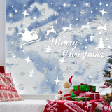 Christmas Mirror Decals Stickers Merry Christmas Santa Claus Reindeer Snowflakes Window Mirror Clings Xmas Acrylic Wall Art Decals Decor For Diy Holiday Winter Party Home Window Decor