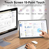 15.6" Portable Monitor Touchscreen, 1080P Fhd Ips Travel Monitor With Tempered Glass, 10-Point Touch, Dual Speakers & Kickstand, Usb-C Hdmi External Monitor For Laptop Macbook Phone Ps5 Switch