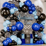 All-In-1 Blue And Black Balloons Arch Kit & Garland β Small And Large Silver Black And Blue Balloons β Light, Navy, Royal Blues And Blacks Party Decorations For Boss Baby, Graduation, Birthday, Gaming