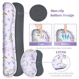 Desk Mat With Wrist Rest, Light Purple Bows Flower Desk Pad Large For Keyboard And Mouse, Ergonomic Mouse Pad Sets For Women, Non-Slip Wrist Pad For Keyboard