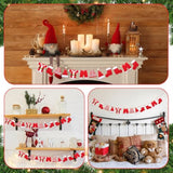 2 Pcs 6Ft Santa'S Clothesline Garland For Christmas Decoration Felt Santa Hat Top Pants Socks Underwear Hanging Decor Door Wall Window For Xmas Holiday Party Favor Supplies