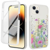 For Iphone 15 Case With Built-In Screen Protector,Clear Soft Shockproof Slim Fit Floral 360 Full Body Protective,For Apple Iphone 15 Phone Cases For Women Girls-Pattern 1