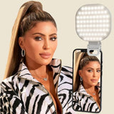 Larsa Pippen - Larsa Light - Led Selfie Light With Clip & Glass Mirror - Rechargeable Selfie Light For Phone Or Camera - 142 Leds-Adjustable Brightness - Ideal For Makeup, Tiktok, Content Creators