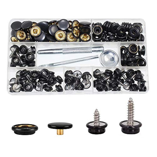 180 Pieces Canvas Snap Kit, Stainless Steel Screws Snaps Marine Grade