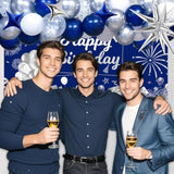 Blue & Silver 15th Birthday Party Decor: Banner, Balloons, Tablecloth & Supplies