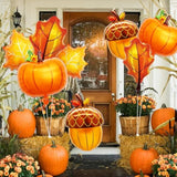 Pumpkin, Acorn, Maple Leaf Mylar Balloons: 8-Piece Fall Decor Set