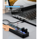 Usb Hub 3.0, 7 Port Usb Hub With Led Individual On/Off Switches And Extended L