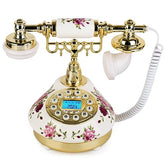 Vintage Landline Phone Retro Phone Antique Telephone With Push Button Old Fashioned Landline Telephone With Lcd Display Ceramic Corded Telephones For Home Office Cafe Bar Hotel