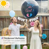 2 Jumbo 36" Gender Reveal Balloons – Black Balloons with Blue & Pink Confetti Inside