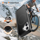 Compatible With Iphone 16 Case With Screen Protector, Shockproof, Compatible With Magsafe, 3-Layer Drop Protection, Heavy Duty Magnetic Phone Case Cover, 6.1", Black/Black