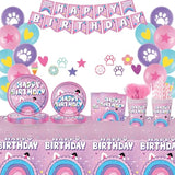 170Pcs Dollhouse Party Supplies For Kids First Birthday Cartoon Cat 1St 2Nd Party Decorations Paper Plates Napkins Paper Cups Tablecloth Balloons Banners For 24 Guests