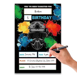 Paintball Birthday Party Invitations, Paintball Invitations, Paintball Theme Birthday.?065?