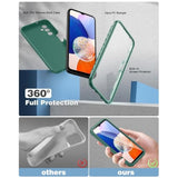 For Samsung Galaxy A145G Case: Shockproof Silicone Protective Phone Case With Builtin Screen Protector Slim Dual Layer Rugged Sturdy Drop Proof Tpu Protection Cover (Pine Green)