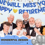 Pre Strung Happy Retirement And We Will Miss You Banner Bunting Retirement Party Decorations Goodbye Party Banner For Men Women Going Away Army Farewell Gift(Navy Blue)