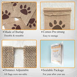 Dog Paw Print Banner Puppy Animal Theme Birthday Party Decorations, Rustic Burlap Bunting Pet Party Supplies Garland Photo Props