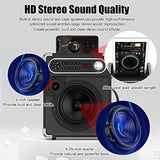 Bluetooth Speaker With Two Wireless Microphones, Outdoor Speaker With Subwoofer/Tweeter, Portable Pa Speaker System With Remote Control, Discol Lights, Fm, Rec For Home, Party