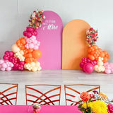 Balloons Pink Orange Yellow, 50Pcs Pink Yellow Orange Balloon Arch Kit, Latex Party Balloons For Birthday Decoration Wedding Baby Shower Engagement Diy Hula Hoop Balloons Decoration Party Supplies