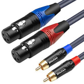 Dual Female Xlr To Dual Rca Cable, Heavy Duty 2-Xlr Female To 2 Rca/Phone Plug Male Hifi Stereo Audio Connection Microphone Cable Interconnect Lead Wire - 5 Feet /1.5 Meters