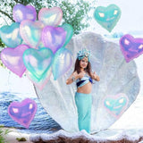 12 Pcs 18" Iridescent Crystal Heart Balloons for Parties
