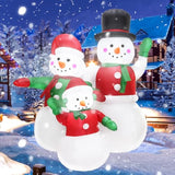 5 Ft Christmas Inflatables Snowman Family Outdoor Decoration With Built In Led Lights Blow Ups Christmas Snowman Decorat