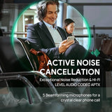 BH76 Plus UC Wireless Headset for Work, Bluetooth Headsets with Microphone Active Noise Cancelling, Retractable Mic Arm, ANC Business Headsets for