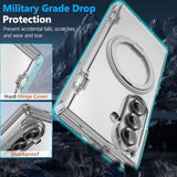 For Samsung Galaxy Z Fold 7 Case With Ring Holder Stand, Z Fold7 Magnetic Case Compatible Magsafe Accessories Screen Protector Hinge Cover Full-Body Slim Phone Case For Z Fold 7 Clear