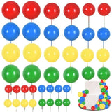 40 Pcs Mini Balls Cake Toppers - Foam Balls Diy Cake Topper Inserts For Birthday Wedding Baby Shower Anniversary Cake Decorations (Red Blue Yellow Green)