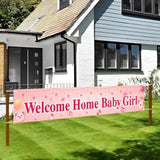 Welcome Home Baby Girl Yard Banner, Large It’S A Girl Baby Shower Banner, Pink Baby Shower Decorations For Girls, Gender Reveal Inside Outside Decoration