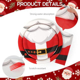 Christmas Santa Claus Paper Plates 125Pcs Red Santa Belt Party Plates, Cups, Napkins And Straw Dinner Tableware Set For 25 Guest New Year Chrismas Party Supplies Decorations