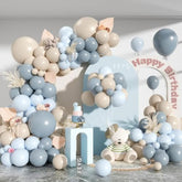 Dusty Blue Beige Balloon Garland Kit Baby Shower, Birthday & Wedding Party Decorations