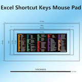 Large Excel Cheat Sheet Desk Pad For Mac, 40"X16" Excel Mouse Pad For Mac, Non-Slip Desk Mat For Office Home Gaming