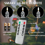 Christmas Tree Candles With 3D Wick, 11.4" Green Real Wax Flameless Taper With Remote, Flickering Led Xmas Candlesticks Battery Operated For Home, Party Decor, 2 Pack