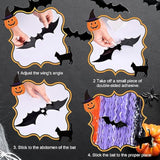 3 Pack Halloween Foil Fringe Curtains Orange Purple Black with Bat Spider Stickers