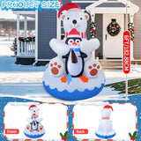 2025 Christmas Inflatable Polar Bear 6Ft Polar Bear And Penguin Fishing Christmas Inflatables Outdoor Decoration Xmas Bl