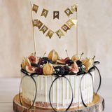 11Pc Black Bow Cake Toppers: Coquette Ribbon Bowknot & Happy Birthday Sign Decor